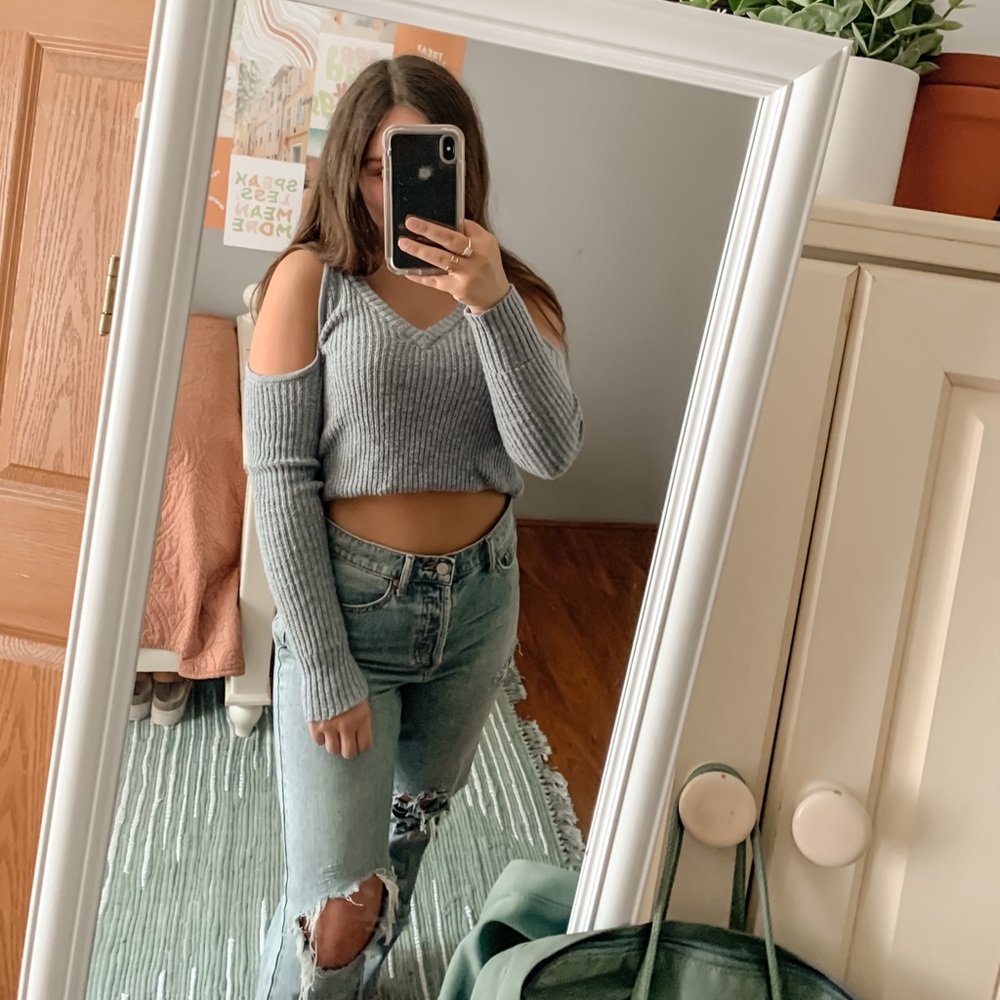 american eagle pale blue sweater